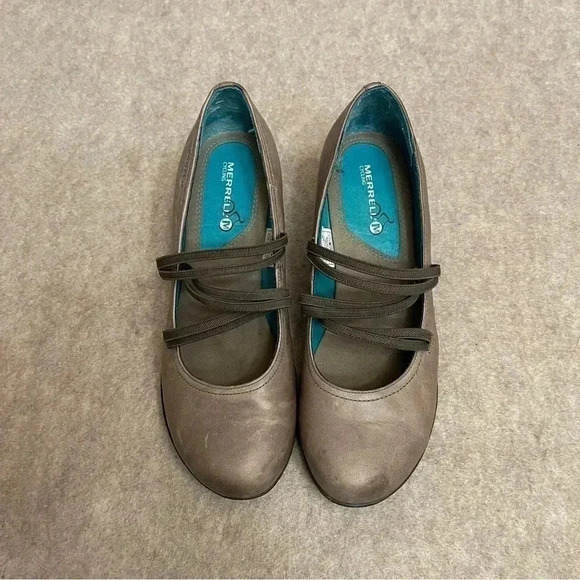 Merrell Cycling Evera Cross Gray Leather Slip on Performance Heels Women’s 7.5 - Picture 2 of 12